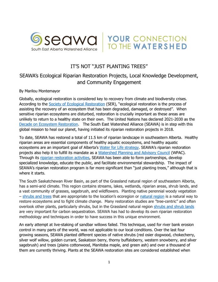 Not Just Planting Trees