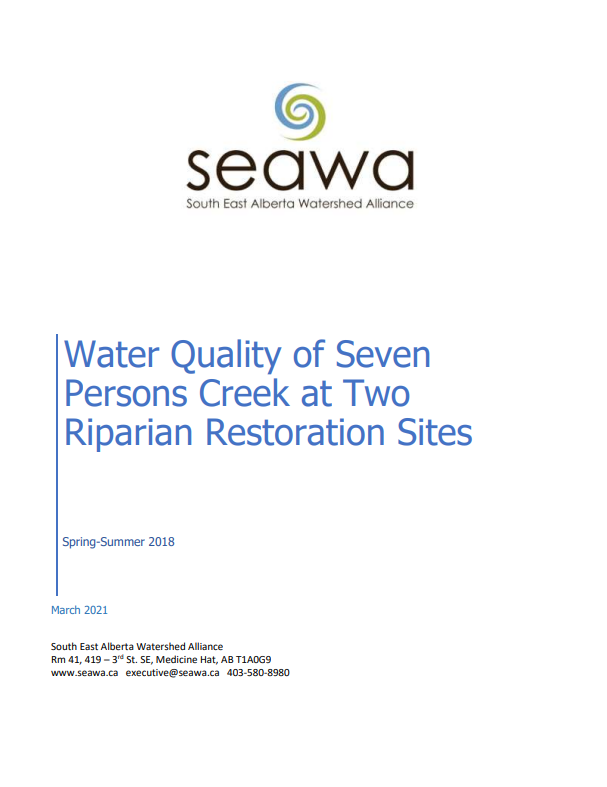 Water Quality of Seven Persons Creek at Two Riparian Restoration Sites
