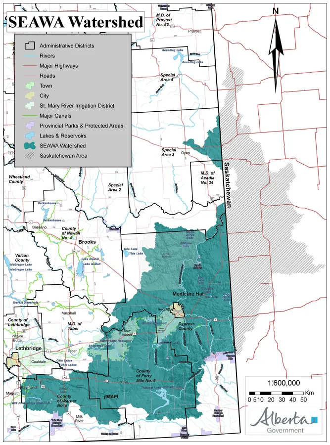 Prairie landscape and river representing watershed planning